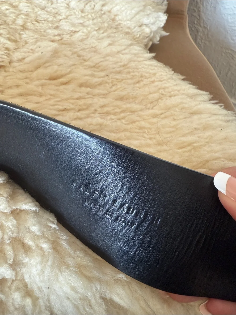 Ralph Lauren Black Suede Wide Belt